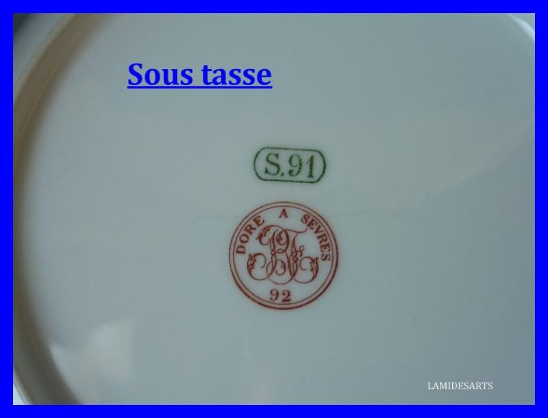 SEVRES PORCELAIN GILT CUP AND SAUCER 1890's